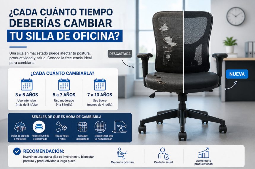 ¿Cada cuánto tiempo deberías cambiar tu silla de oficina?